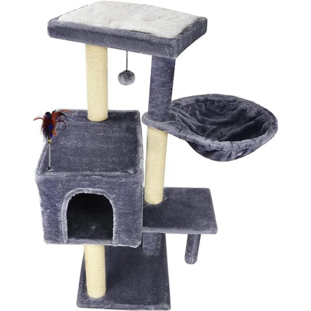 Cat Tree has Scratching Toy with a Ball Activity Centre Cat Tower Furniture